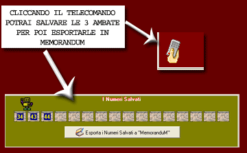 Cliccando il telecomando potrai salvare i numeri del metodo per poi poterli esportare a MemoranduM