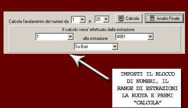 Potrai analizzare un blocco di numeri a tua scelta