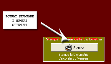 Potrai stampare i numeri ottenuti dalla ciclometria