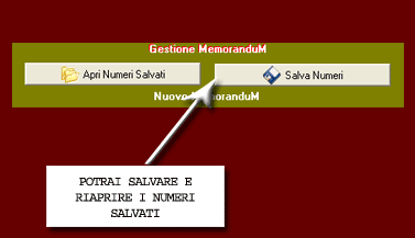 Potrai salvare e poi riaprire i numeri salvati