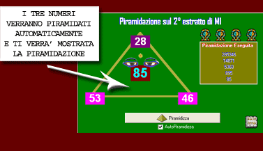 I tre numeri verranno piramidati e la piramidazione verr� mostrata