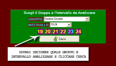 Scegli il gruppo e l'intervallo da esaminare e clicchi Cerca