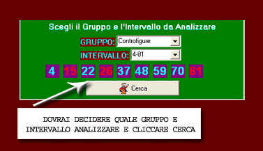 Scegli il gruppo e l'intervallo da esaminare e clicchi Cerca