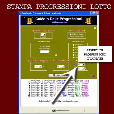 Magicalotto: Stampa le Progressioni per il Lotto