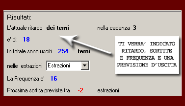 I risultati compariranno a video comprensivi di ritardo attuale, frequenza e previsione d'uscita