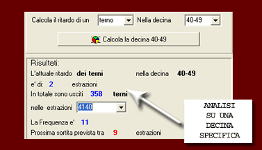 Potrai eseguire un'analisi approfondita di una specifica decina da te preimpostata