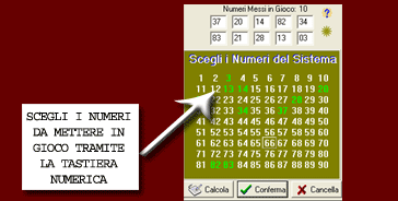 Scegli i numeri per il sistema tramite la tastiera numerica