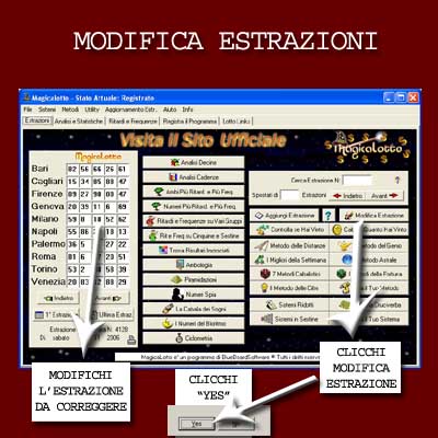 Magicalotto: Modifica Estrazioni