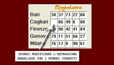 Sostituisci i numeri sbagliati nell'estrazione