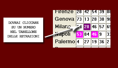 Dovrai cliccare su un numero nel tabellone estrazioni