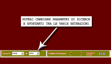 Potrai cambiare i parametri di ricerca e spostarti tra le estrazioni