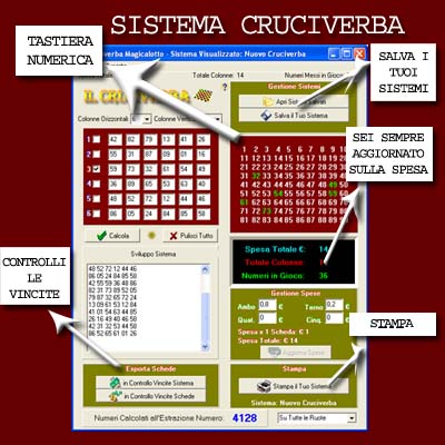 Magicalotto: Sistema Cruciverba
